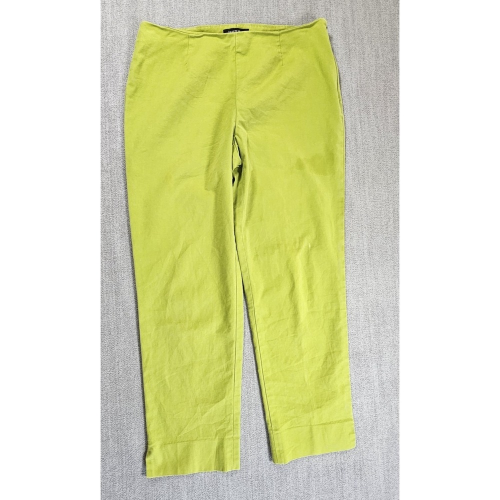 Lafayette 148‎ Cropped Pants Women's 8x25.5 Green Bleeker Med Rise Dopamine
